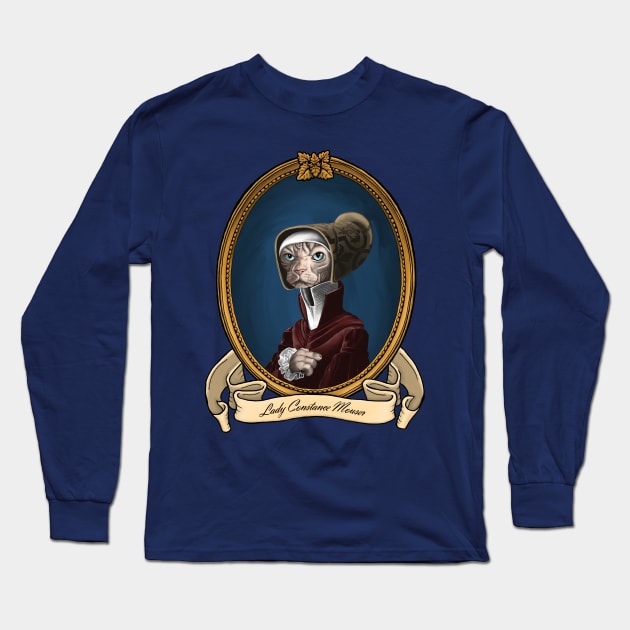 Renaissance Cat - Lady Constance Mouser Long Sleeve T-Shirt by JMSArt